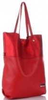 Bőr táska shopper bag Vittoria Gotti piros V6538