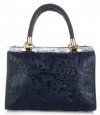 Bőr táska kuffer Genuine Leather tengerkék 214E