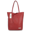 Bőr táska shopper bag Vittoria Gotti bordó V21E