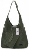 Bőr táska shopper bag Vittoria Gotti palackzöld V8804