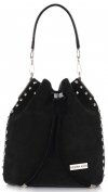 Bőr táska shopper bag Vittoria Gotti fekete V3020