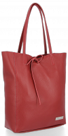 Bőr táska shopper bag Vittoria Gotti bordó V21E