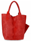 Bőr táska shopper bag Vittoria Gotti piros B23