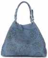 Bőr táska shopper bag Vittoria Gotti kék V8913