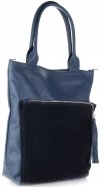 Bőr táska shopper bag Vittoria Gotti kék V270