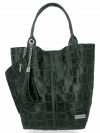 Bőr táska shopper bag Vittoria Gotti palackzöld B22