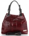 Bőr táska shopper bag Vittoria Gotti bordó V692754