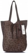 Bőr táska shopper bag Vittoria Gotti csokoládé VL299