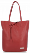 Bőr táska shopper bag Vittoria Gotti bordó V21E