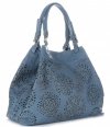 Bőr táska shopper bag Vittoria Gotti kék V8913