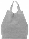 Bőr táska shopper bag Vera Pelle világosszürke A19