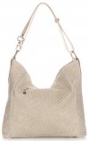 Bőr táska shopper bag Vittoria Gotti bézs V2054