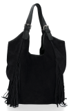 Bőr táska shopper bag Vittoria Gotti fekete B10