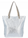 Bőr táska shopper bag Vittoria Gotti ezüst B24