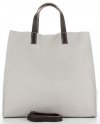 Bőr táska univerzális Genuine Leather világosszürke 691756