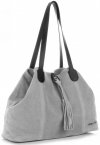 Bőr táska shopper bag Vittoria Gotti világosszürke V3076