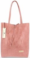 Bőr táska shopper bag Vittoria Gotti rózsaszín V299COCO