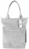 Bőr táska shopper bag Vittoria Gotti világosszürke V270