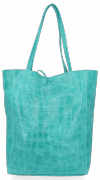 Bőr táska shopper bag Vittoria Gotti türkizkék V299COCOtur2