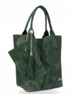 Bőr táska shopper bag Vittoria Gotti palackzöld B23