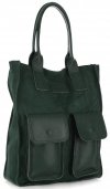 Bőr táska shopper bag Vittoria Gotti palackzöld V27A