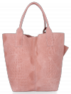 Bőr táska shopper bag Vittoria Gotti rózsaszín B23