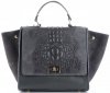 Bőr táska kuffer Genuine Leather szürke 295