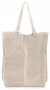 Bőr táska shopper bag Vittoria Gotti bézs V22