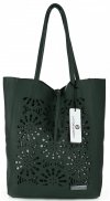 Bőr táska shopper bag Vittoria Gotti palackzöld V577