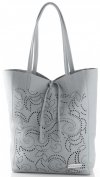 Bőr táska shopper bag Vittoria Gotti világosszürke V299F