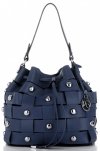 Bőr táska shopper bag Vittoria Gotti tengerkék V5867
