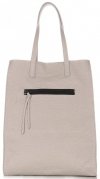 Bőr táska shopper bag Vittoria Gotti világosszürke V8622