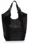 Bőr táska shopper bag Vera Pelle fekete 9551