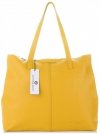 Bőr táska shopper bag Vittoria Gotti sárga V5705