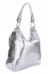 Bőr táska shopper bag Vittoria Gotti ezüst V4