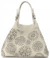 Bőr táska shopper bag Vittoria Gotti bézs V8913