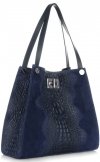 Bőr táska shopper bag Vera Pelle tengerkék 10477