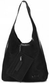Bőr táska shopper bag Vittoria Gotti fekete V8804