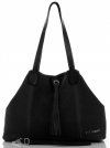 Bőr táska shopper bag Vittoria Gotti fekete V3076