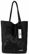 Bőr táska shopper bag Vittoria Gotti fekete V577