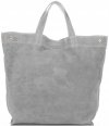 Bőr táska shopper bag Vera Pelle világosszürke A19