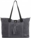 Bőr táska shopper bag Vittoria Gotti szürke V3076