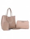 Bőr táska shopper bag Vittoria Gotti bézs V8