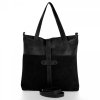 Bőr táska shopper bag Roberto Ricci fekete 18139