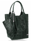 Bőr táska shopper bag Vittoria Gotti palackzöld B22