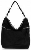 Bőr táska univerzális Genuine Leather fekete 5577C