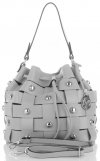 Bőr táska shopper bag Vittoria Gotti világosszürke V5867