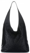 Bőr táska shopper bag Vittoria Gotti fekete V31