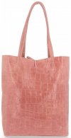 Bőr táska shopper bag Vittoria Gotti rózsaszín V299COCO