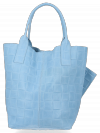 Bőr táska shopper bag Vittoria Gotti égszínkék B22